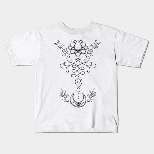Lotus with Unalome & Moon Kids T-Shirt